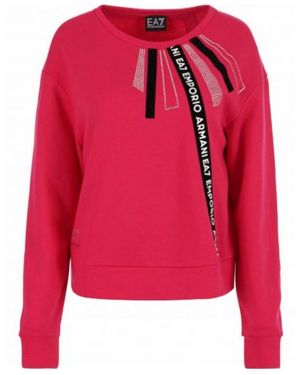 EA7 Logo Details Hoodie - Red
