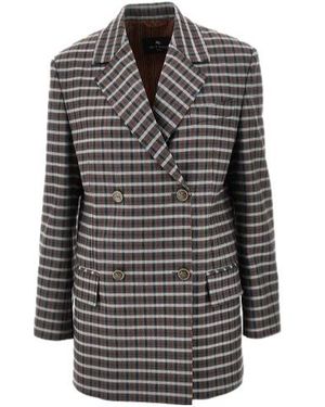 Etro Double-Breasted Blazer - Grey