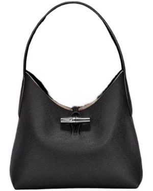 Longchamp Medium Roseau Open Top Shoulder Bag - Black
