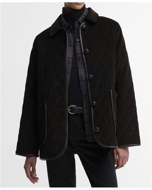 Barbour Diamond Quilted Cord Jacket - Black