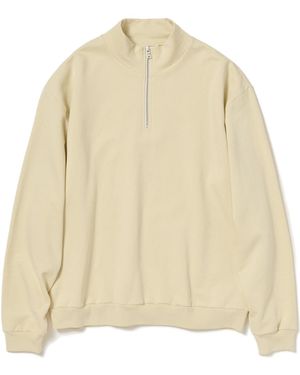 AURALEE Long-Sleeved Half-Zip Sweatshirt - Natural