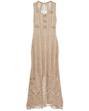 Rabanne Crochet Embellished Midi Dress - Natural