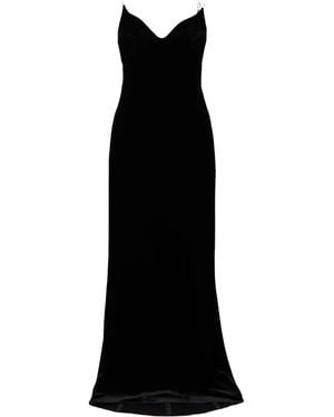 Galvan London Fitted Velvet Evening Gown - Black