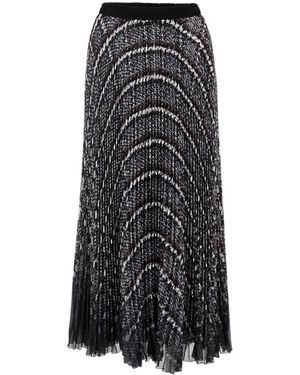 Ermanno Scervino Pleated Patterned Skirt - Black