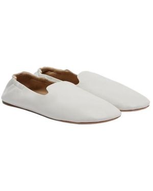 The Row Casa Leather Slippers - White
