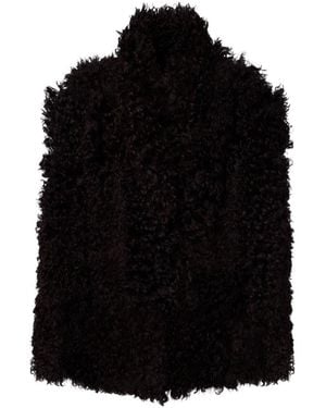 Nour Hammour Amara Shearling Coat - Black