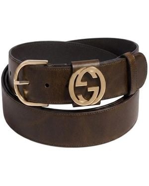 Gucci Wide Belt With Round Buckle - Black