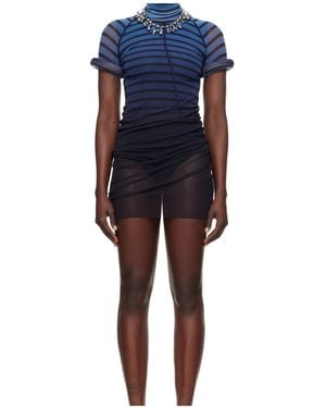 Jean Paul Gaultier The Short 3D Striped Dress - Blue