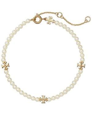 Tory Burch Kira Pearl Choker Necklace - Metallic