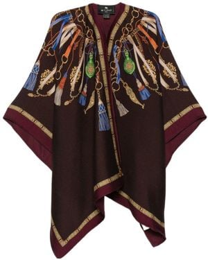 Etro Printed Cape - Purple