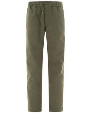 A.P.C. Elastic Waist Straight-Leg Trousers - Green