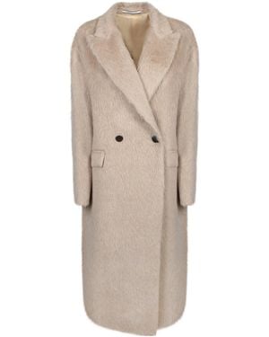 Tagliatore Double-Breasted Alpaca Coat - Natural