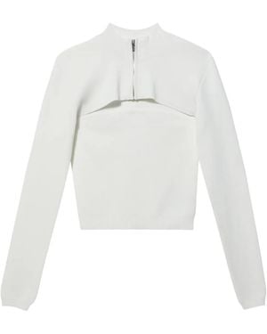 Juun.J Turtleneck Zip-Up Jumper - White