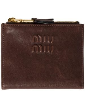 Miu Miu Small Nappa Leather Wallet - Brown