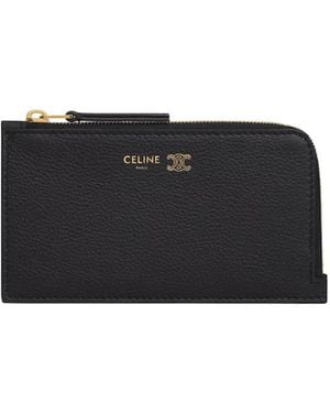 Celine Long Zipped Card Holder - Black