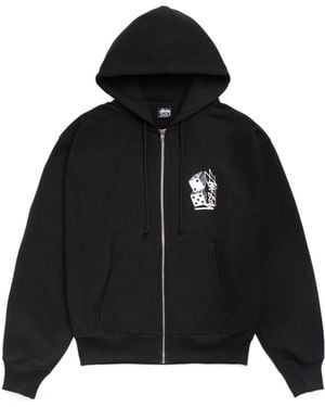 Stussy Stüssy Dice Graphic Zip-Up Hoodie - Black
