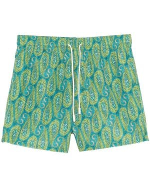 Etro Paisley Printed Drawstring Swim Shorts - Green