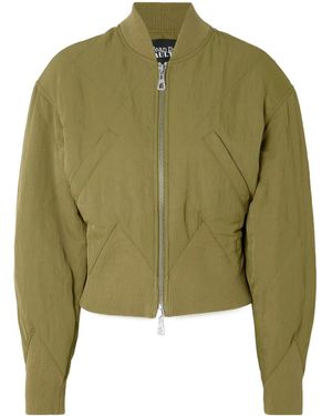 Jean Paul Gaultier Patchwork Quilted Bomber Jacket - Green