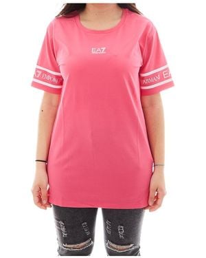 EA7 Item O-Neck Short-Sleeved T-Shirt - Pink