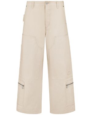 Dior Homme Logo Patch Wide Leg Trousers - White