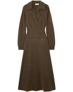 Altuzarra Wrap-Effect Cashmere Midi Dress - Brown