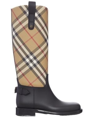 Burberry Check Cavalier Outdoor Boots - Blue