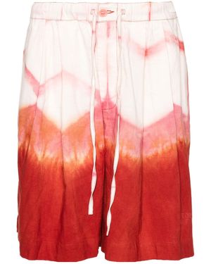 STORY mfg. Bridge Grapefruit Clamp-Dye Shorts - Red