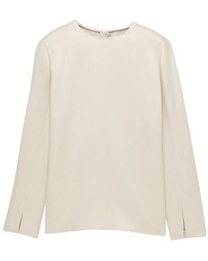 Carven Long Sleeve Shift Top - Natural