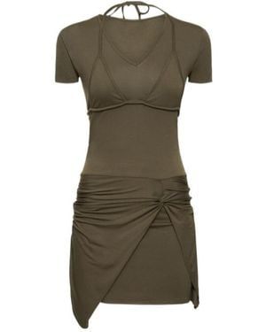 GIMAGUAS Julia Viscose Blend Sarong Mini Dress - Green