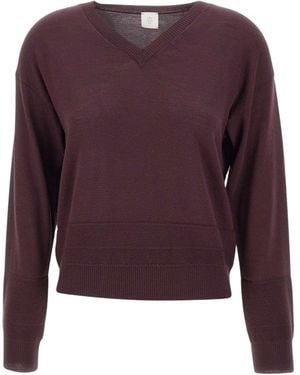 Eleventy V-Neck Long-Sleeved Sweater - Purple