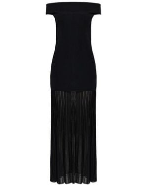 MICHAEL Michael Kors Off-Shoulder Pleated Dress - Black