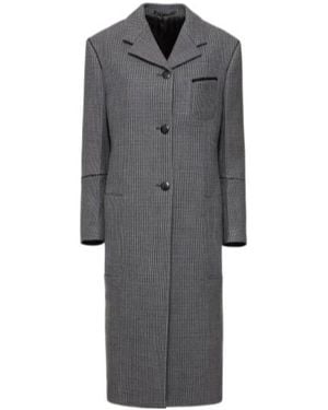 Ferragamo Long-Sleeved Houndstooth Coat - Grey