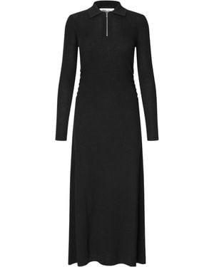 Samsøe & Samsøe Long-Sleeved Ribbed Dress - Black