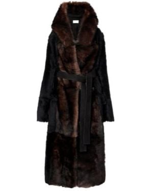 Altuzarra Geoff Shearling Wrap Coat - Black