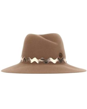 Maison Michel Virginie Felt Fedora Hat - Brown