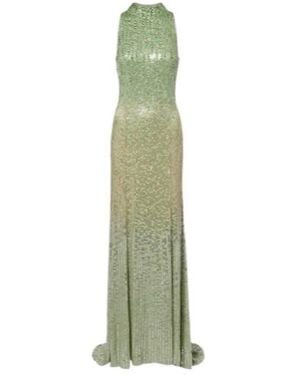 Jenny Packham Benie Embellished Halterneck Gown - Green