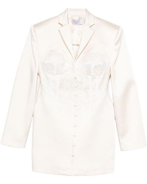 GIUSEPPE DI MORABITO Lace-Overlay Jacket - White