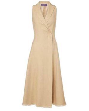 Ralph Lauren Silk And Linen Midi Dress - Natural