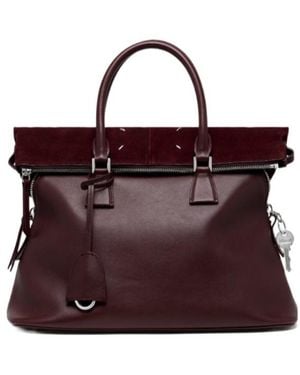 Maison Margiela 5Ac Soft Medium Leather Tote Bag - Red