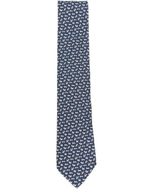 Ferragamo Pointed Tie - Blue