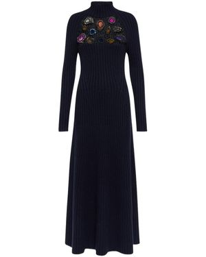 Gabriela Hearst Embellished Cashmere Dress - Blue