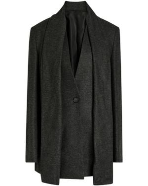 TOTEME Scarf-Effect Flannel Blazer - Black