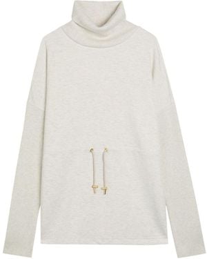 Varley Ethel Toggle-Waist Stretch-Jersey Sweatshirt - White
