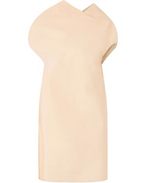 KHAITE Tatia Pleated Mini Dress - Natural