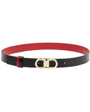 Ferragamo Double-Sided Gancini Belt - White
