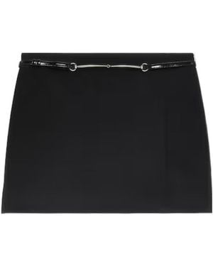 Gucci Horsebit Front Slit Mini Skirt - Black