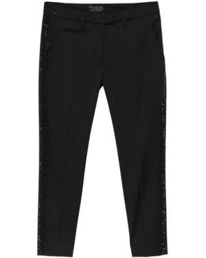 Dondup Crystal-Embellished Slim-Fit Pants - Black