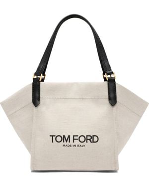 Tom Ford Amalfi Logo Printed Tote Bag - White