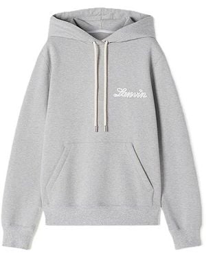 Lanvin Logo-Print Hooded - Grey