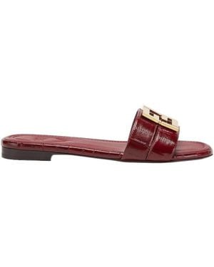 Fendi Ffold Logo Plaque Slides - Purple